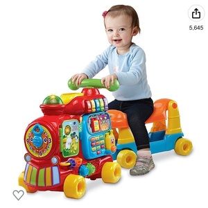 VTech 4-in-1 Learning Letters Train Sit-to-Stand Walker, Ride-on Toy, Unisex